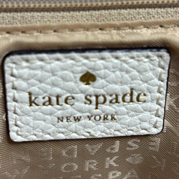 Kate Spade Wellesley Place Fabric Johanna Cream Tan Woven & Leather Shoulder Bag - Picture 5 of 9